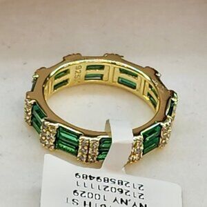 Baguette Style Double Eternity Ring in Sterling Silver 925 Elegant Stacking Band